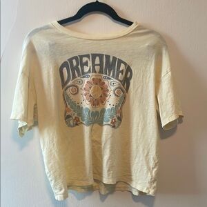 American Eagle Outfitters Yellow Graphic Relaxed Tee